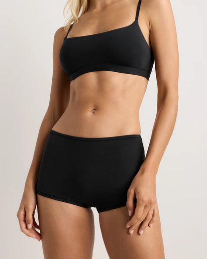 Organic Cotton Boyshort (6-pack) - XS / Black/Soft White/Ocean