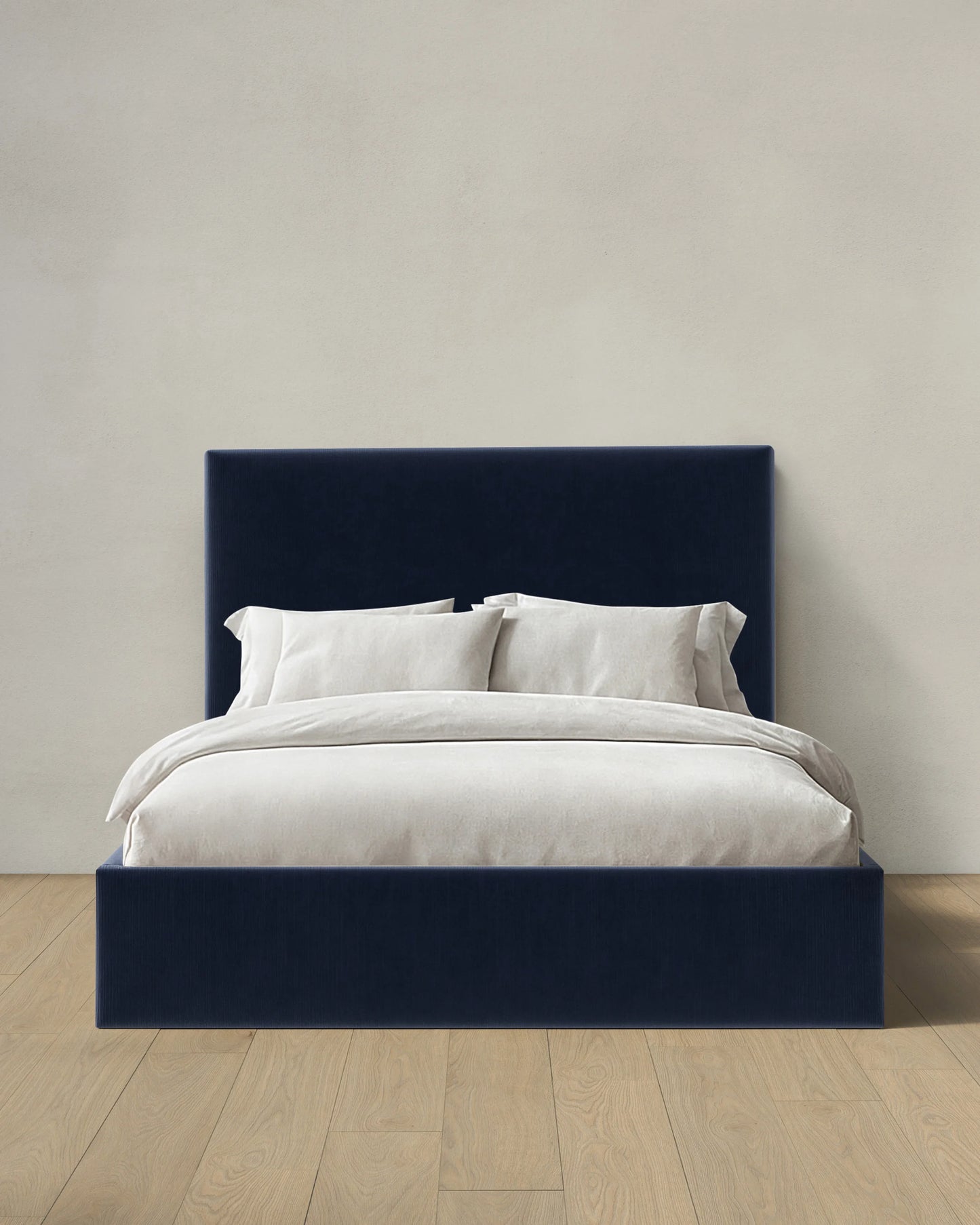 Square Bed in Performance Velvet - Full / Butterscotch