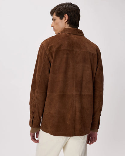 100% Suede Overshirt - S / Cognac Brown