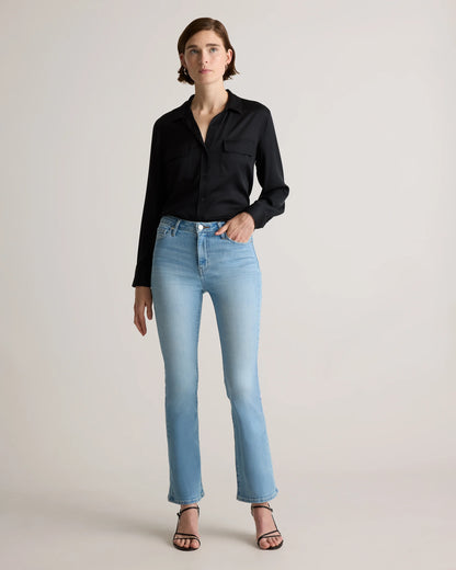Bella Stretch Kick Flare Jeans - 24 / Deep Rinse