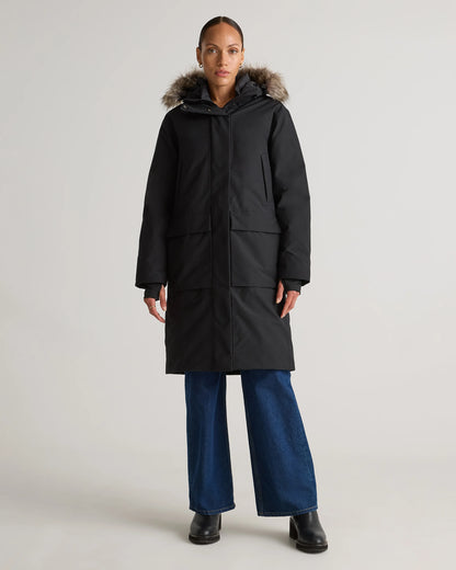 Responsible Down Hooded Long Parka - XS / Storm Blue