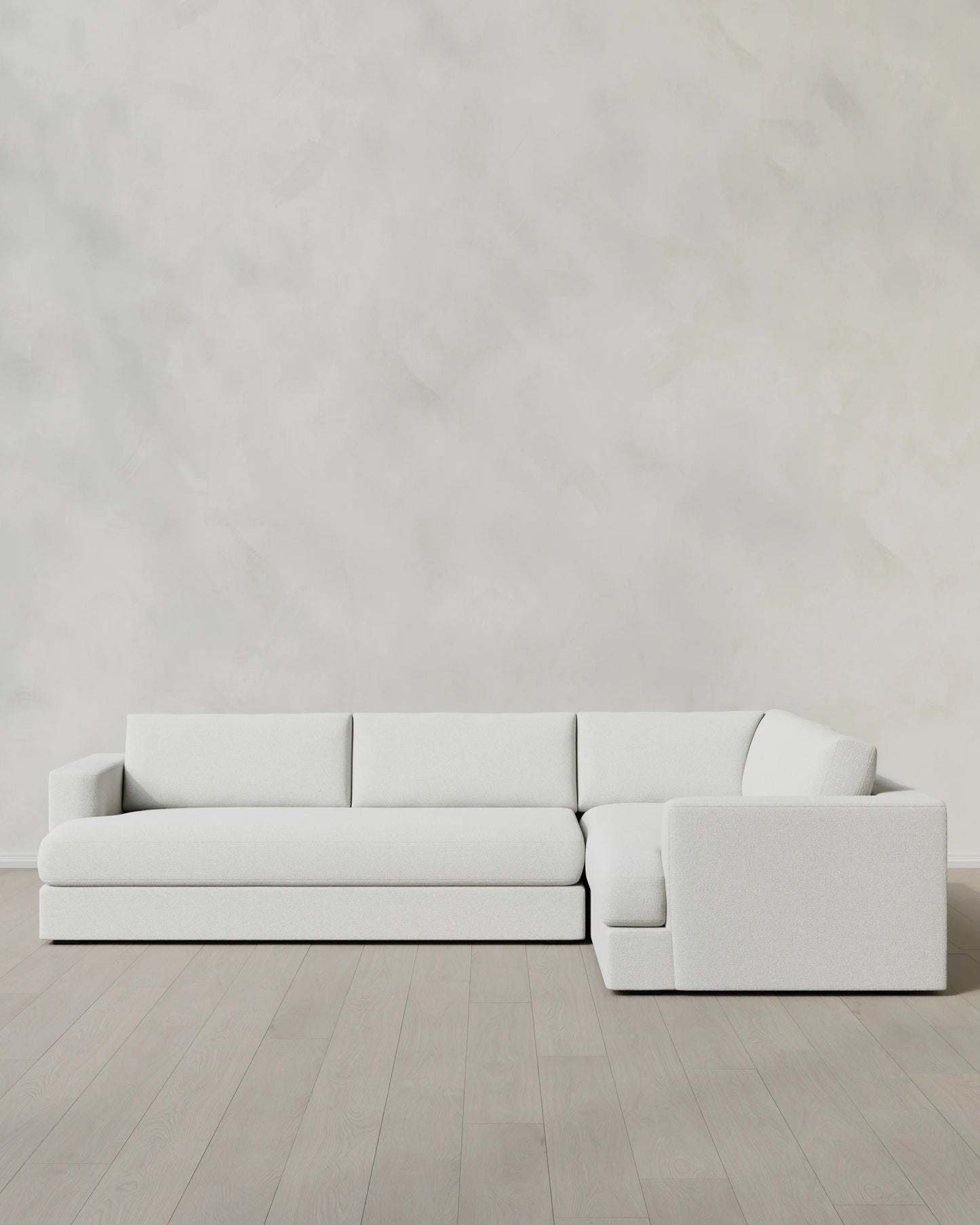 Sierra Curved Arm L Sectional in Performance Basketweave - Right Arm / Fog