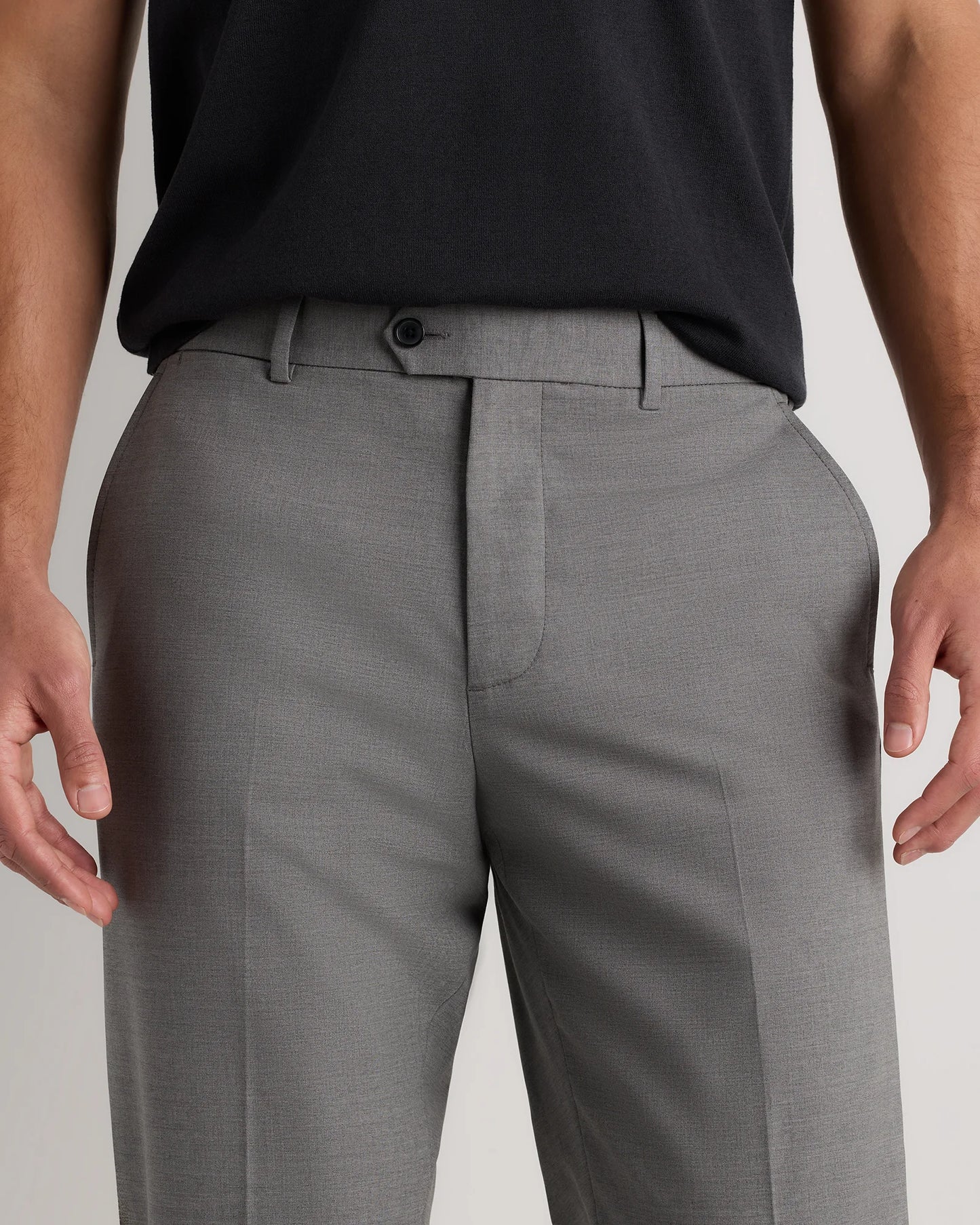 Stretch Wool Dress Pants - Straight - 30X30 / Black