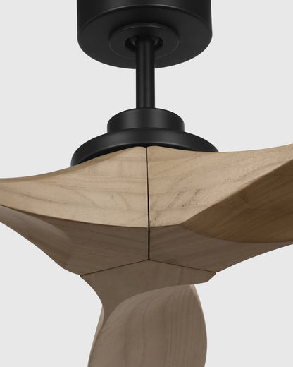 Transitional Wood Blade Ceiling Fan - 52" / Honey/Black