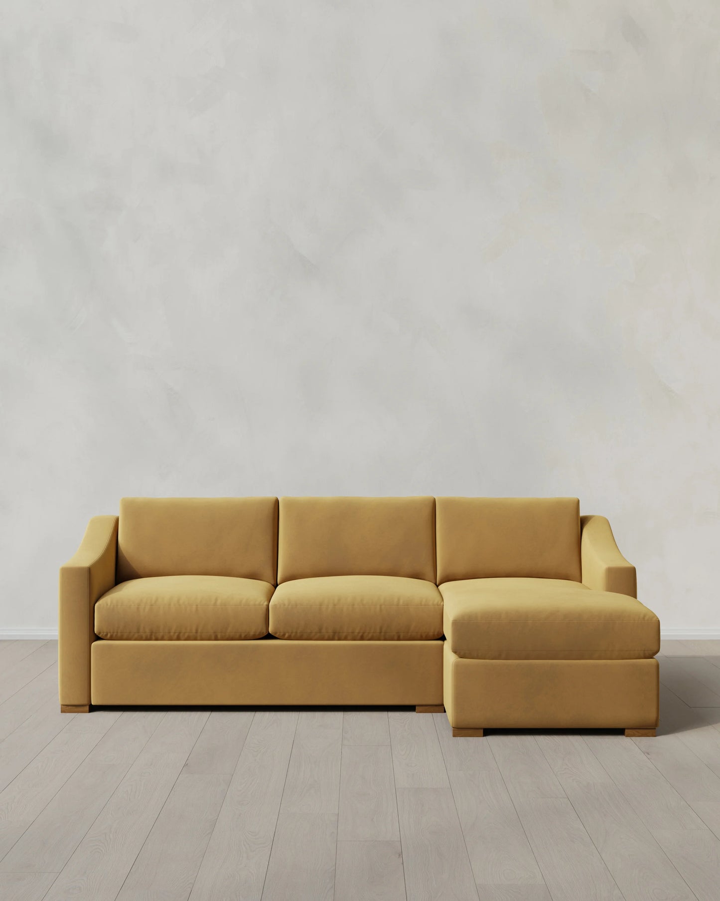 Hollis Slope Arm Chaise Sectional in Performance Velvet - 104" Right Arm / Spruce