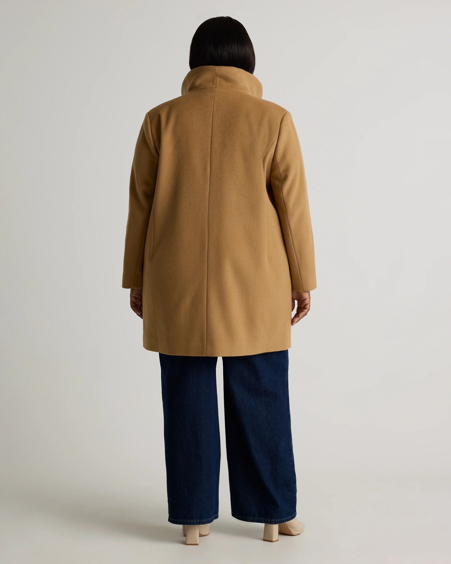 Italian Wool Cocoon Coat - 1X / Caramel