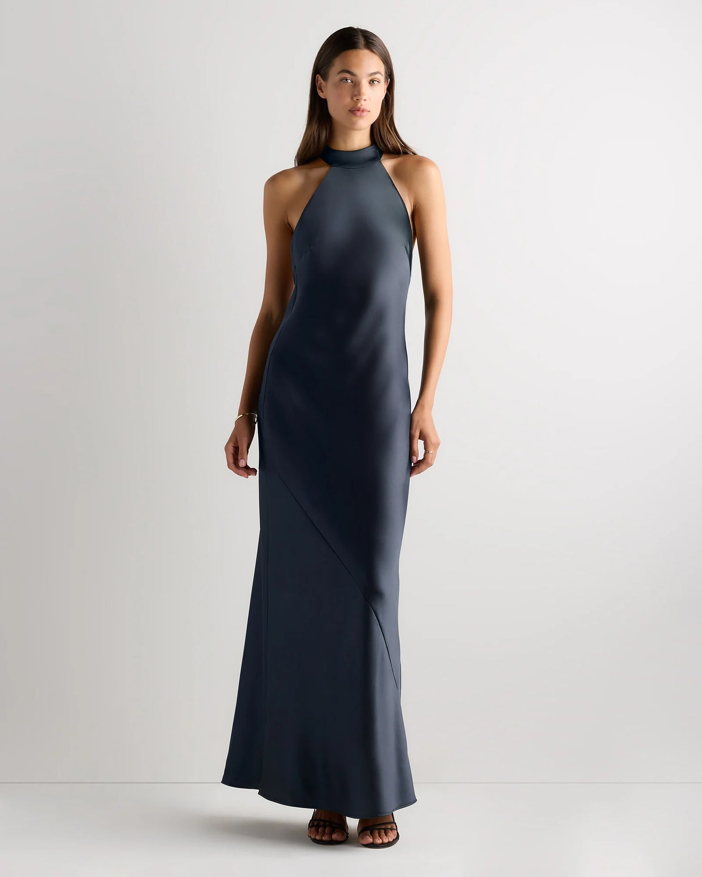 Catalina Stretch Satin Dress - 0 / Garden Sage Green