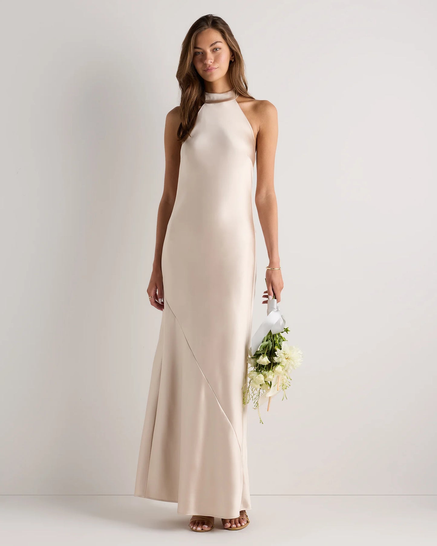 Catalina Stretch Satin Dress - 0 / Garden Sage Green