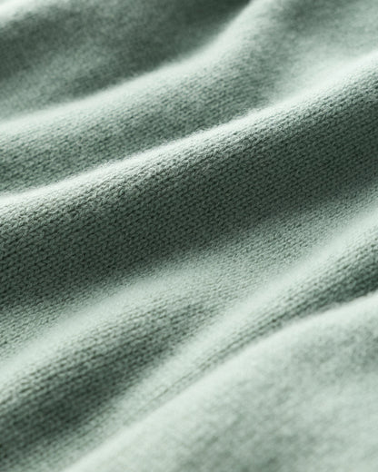 Mongolian Cashmere Boxy Crewneck Sweater - XS / Faded Denim/Brown/Ivory Variegated Stripe
