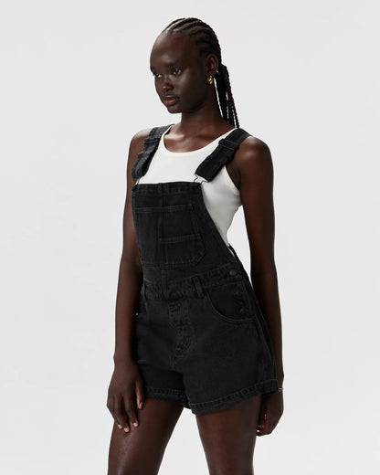 100% Organic Denim Shortalls - XS / Mascara Black
