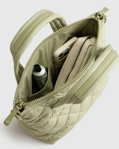 Transit Quilted Small Crossbody Tote - One Size / Taupe Brown