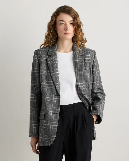 Italian Wool Oversized Blazer - XS / Textured Brown