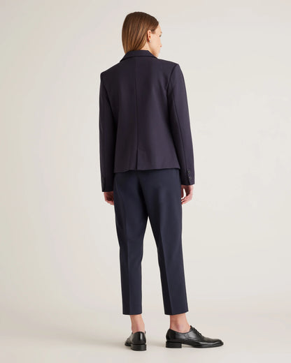 Ultra-Stretch Ponte Double-Breasted Blazer - XS / Charcoal