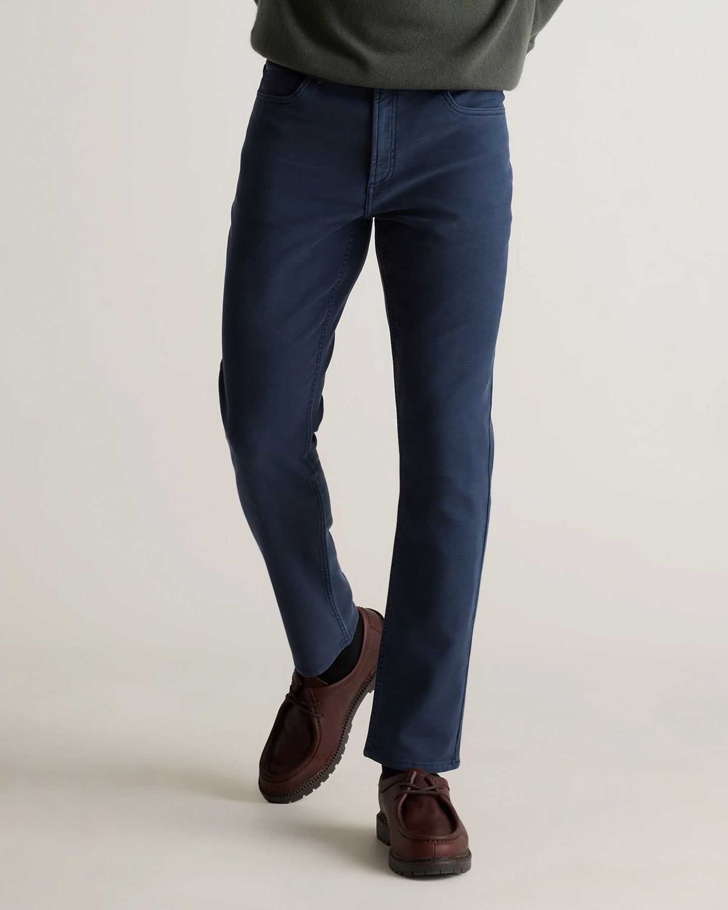 French Terry 5-Pocket Pants - Slim - 30X30 / Bayberry Olive