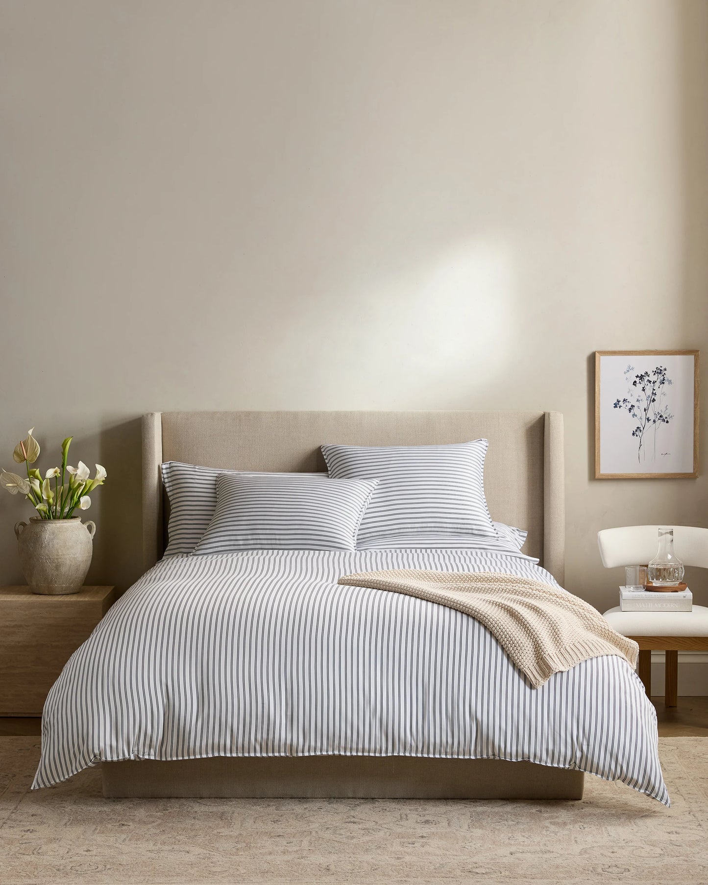 Bamboo Stripe Deluxe Bedding Bundle - Twin / Double Stripe Espresso