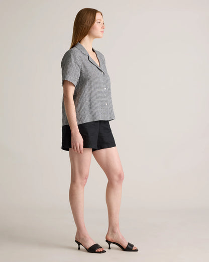100% European Linen Short Sleeve Shirt - XS / Moonstone Blue