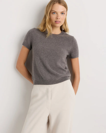 Mongolian Cashmere Tee - XS / Pale Custard Yellow