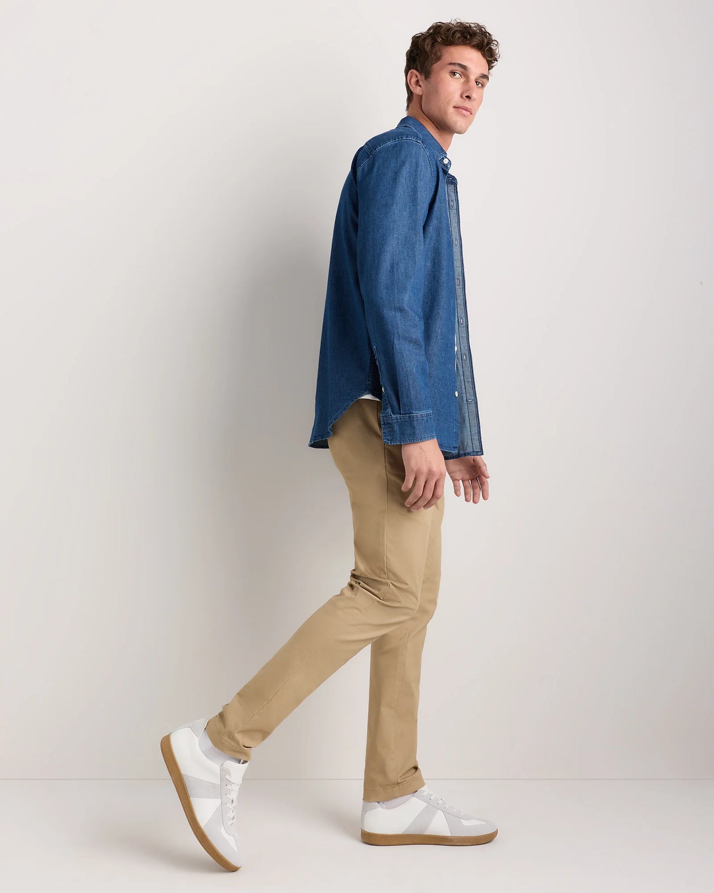 Organic Cotton Stretch Chino Pants - Slim - 30X30 / Stone