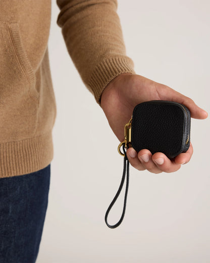 Italian Leather Zip Case - One Size / Black