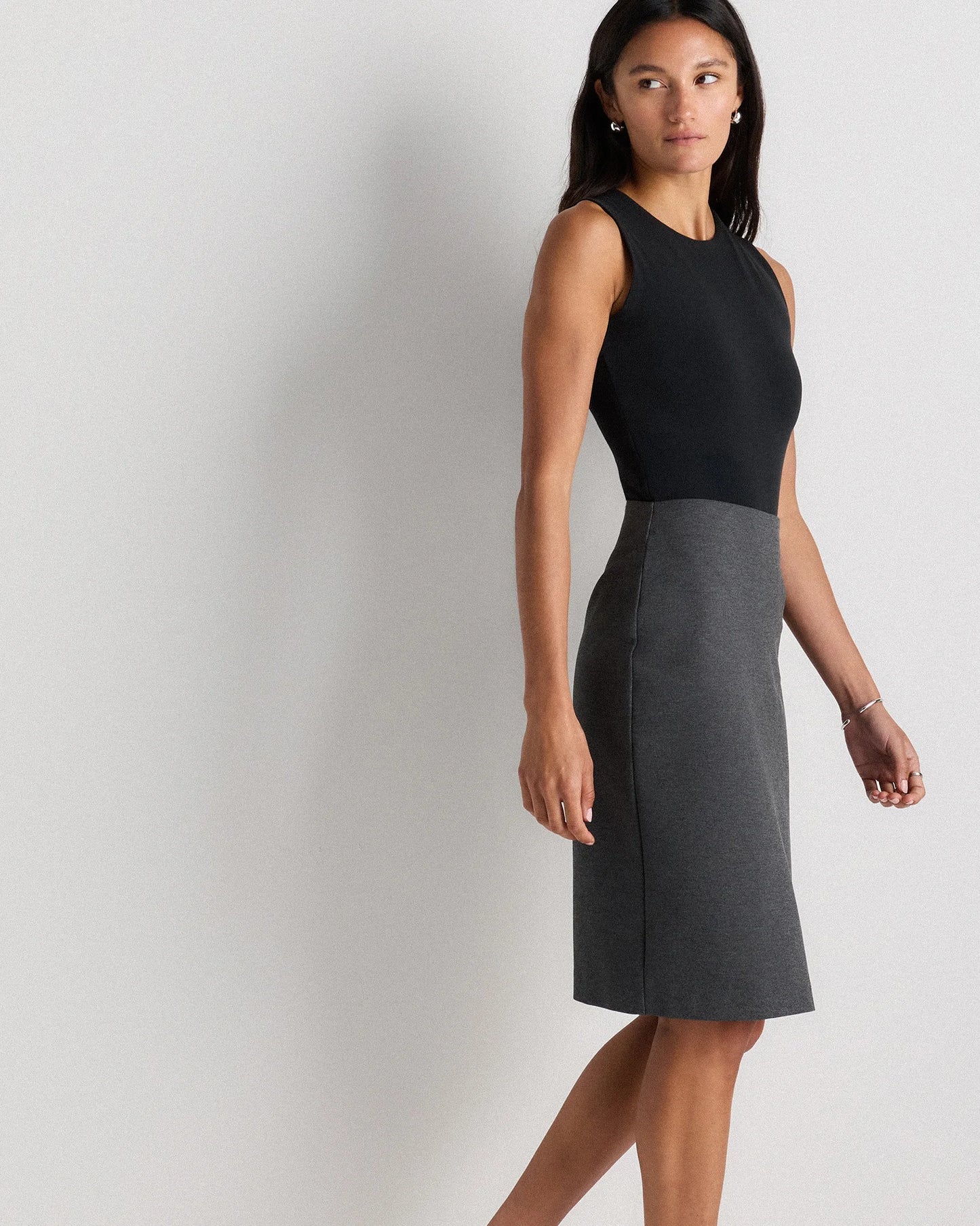 Ultra-Stretch Ponte Pencil Skirt - XS / Charcoal