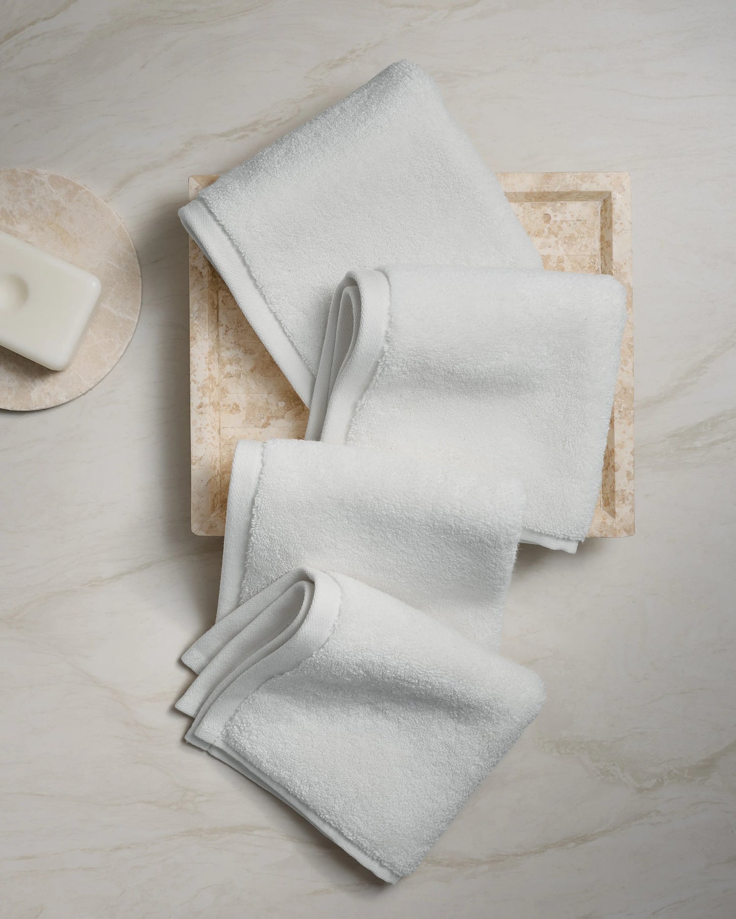 Plush Organic Turkish Cotton Washcloth (Set of 4) - One Size / White