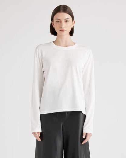 Cotton Modal Relaxed Long Sleeve Tee - XS / Black
