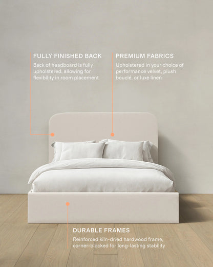 Curved Bed in Performance Linen - Full / Ivory
