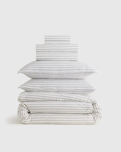 Bamboo Stripe Deluxe Bedding Bundle - Twin / Double Stripe Espresso