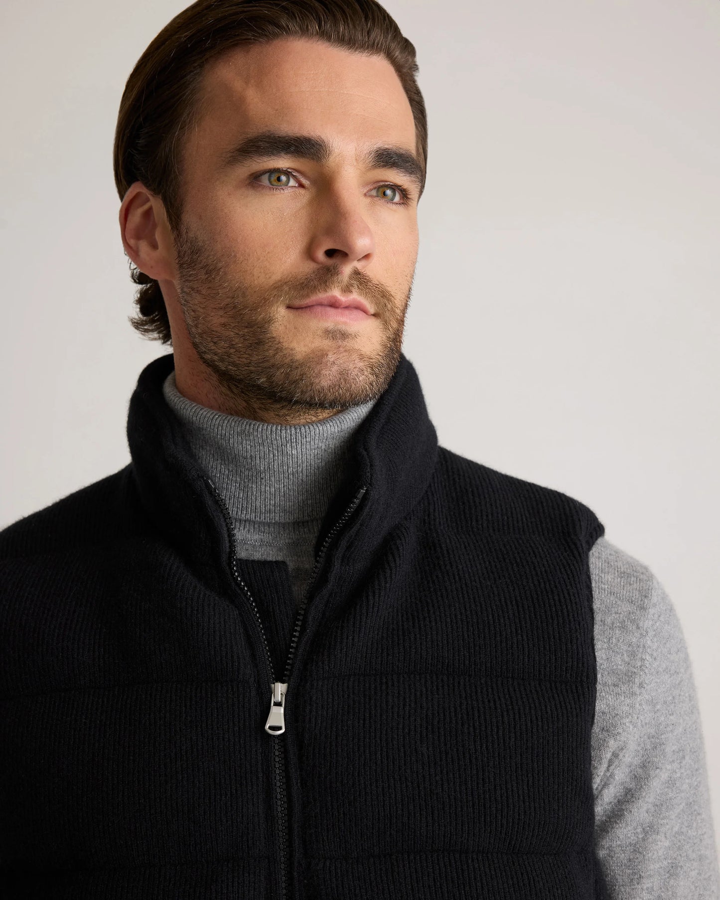 Mongolian Cashmere Puffer Vest - S / True Navy