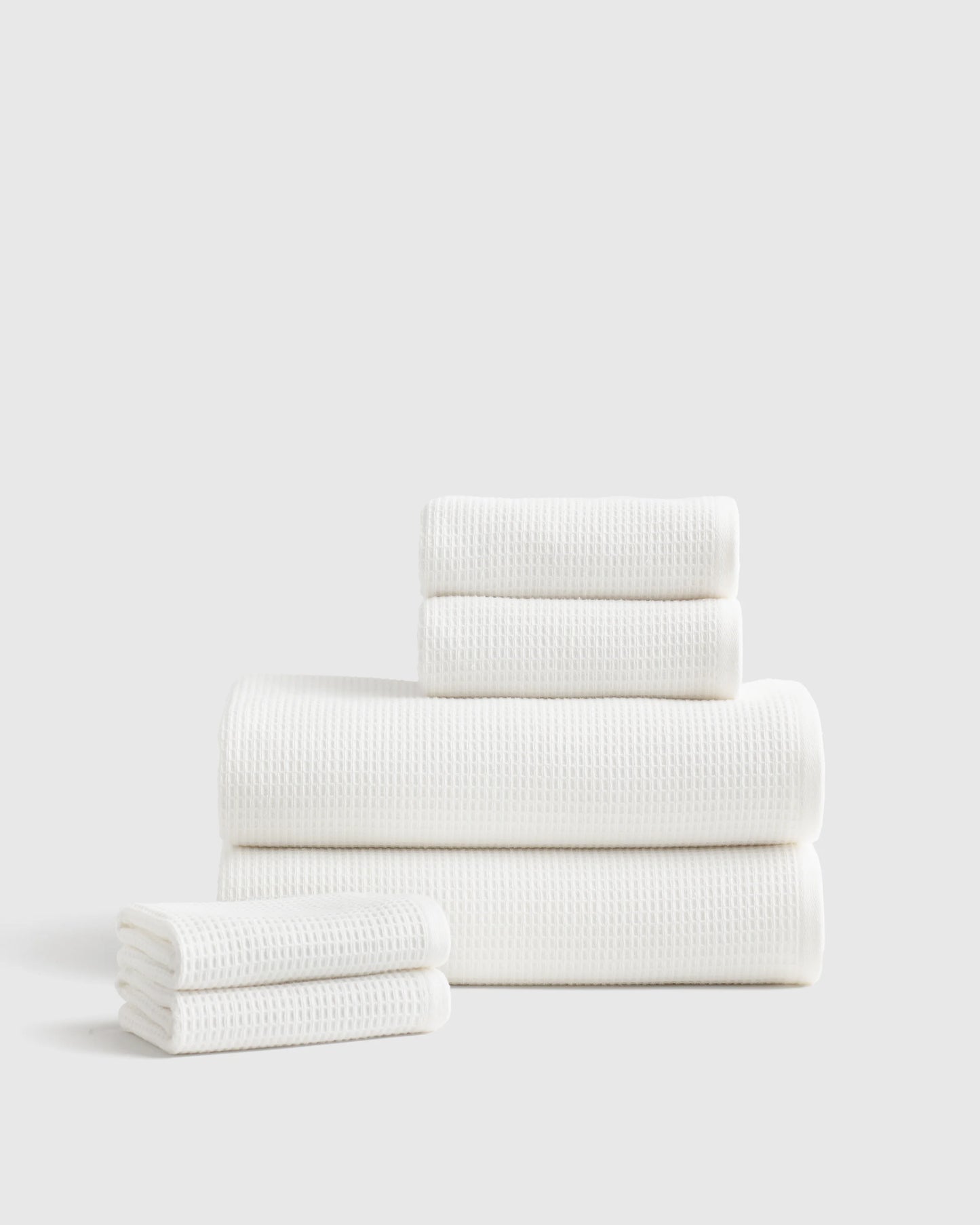 Turkish Waffle Terry Bath Towel Bundle - One Size / White