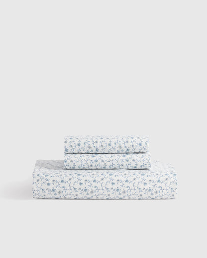 Organic Crisp Percale Fitted Sheet Set - Twin / Espresso