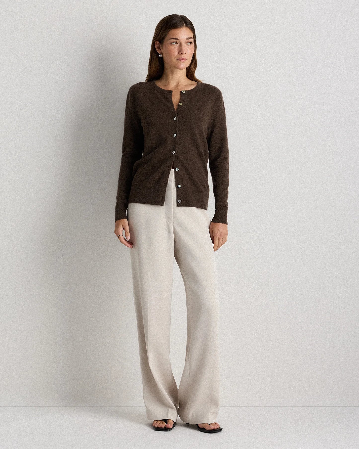 Mongolian Cashmere Cardigan Sweater - XS / Black