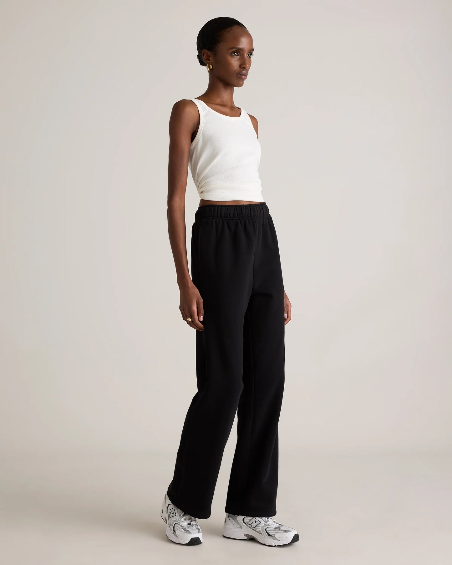 Organic Heavyweight Fleece Straight Leg Sweatpants - XS / Black