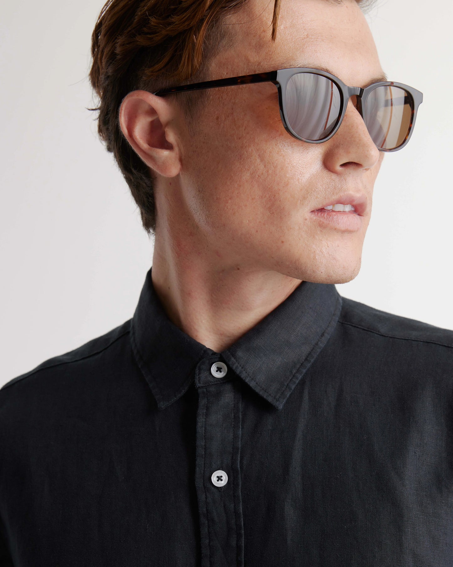 Charlie Polarized Acetate Sunglasses - Standard / Clear with Grey lens