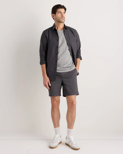 Organic Stretch Cotton Pull On Chino Shorts - 7" - XS / Sand Dune