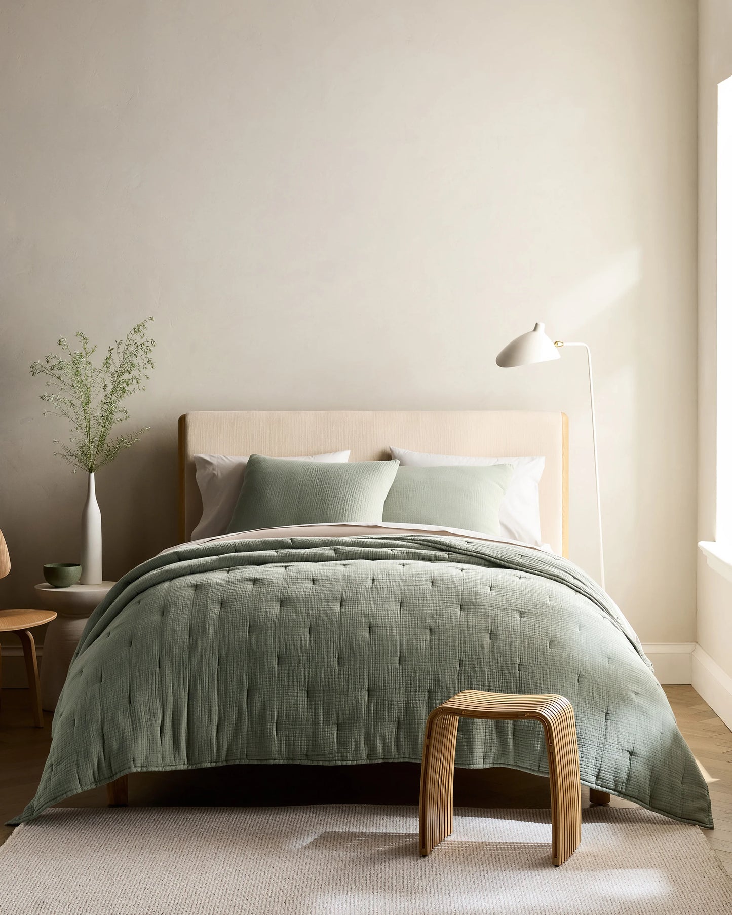 Organic Cotton Gauze Dream Quilt - Twin / Dried Sage