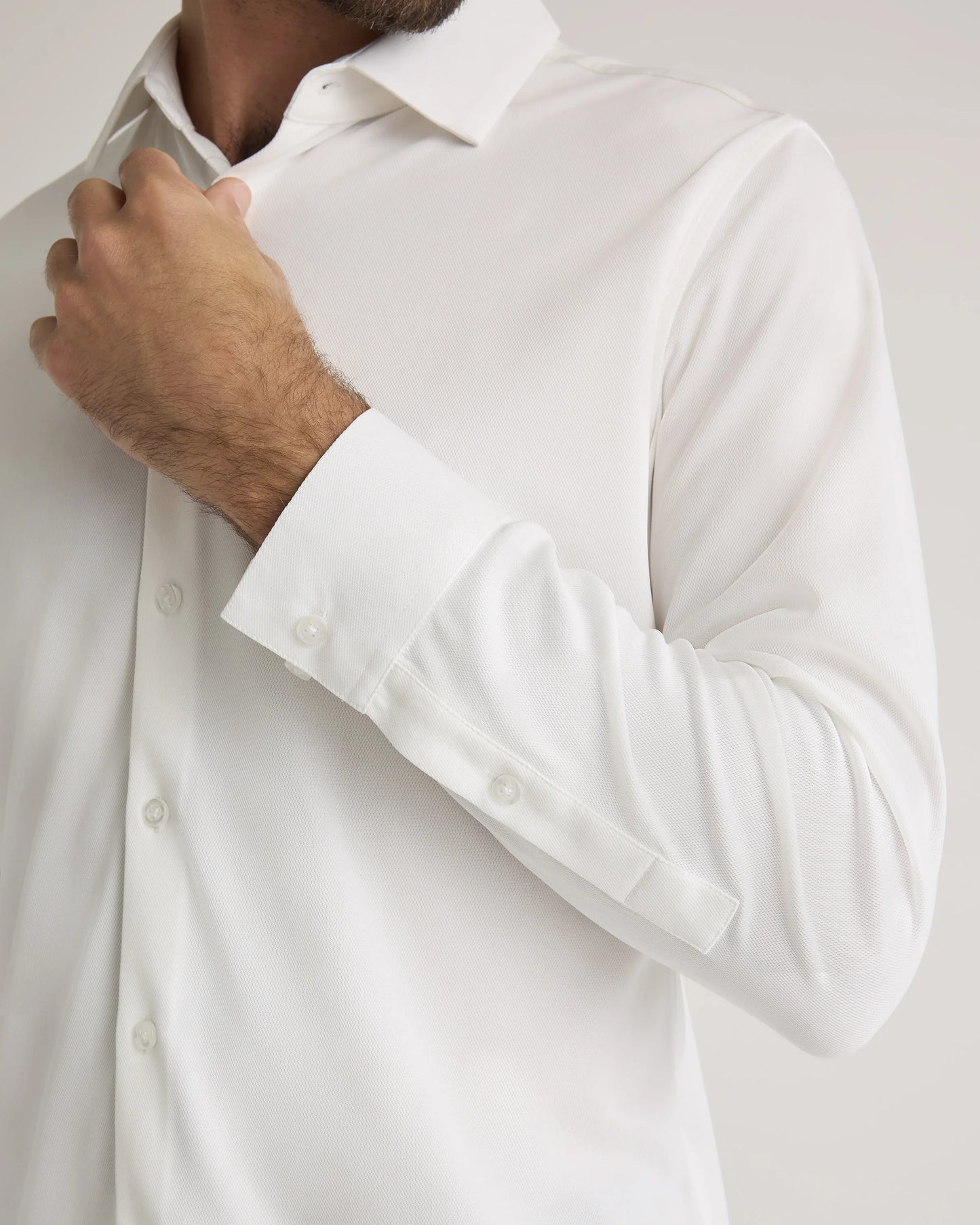 Commuter Stretch Pique Long Sleeve Button Down - XS / Dark Coal