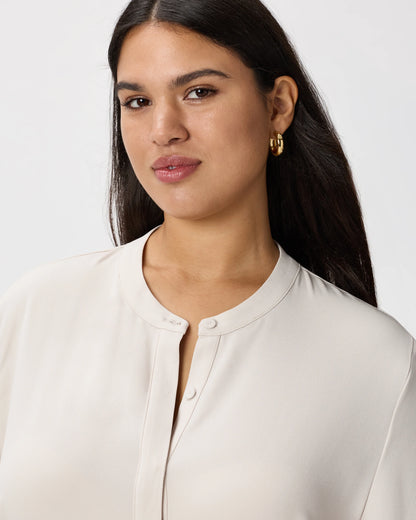 Fluid Crepe Shirt Dress - XS / Wine Tasting Red