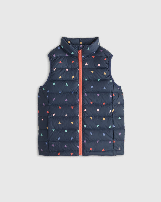 Lightweight Down Puffer Vest - 12 / Rainbow Hearts