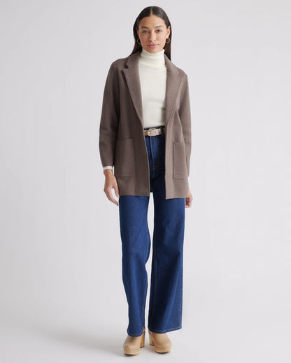 100% Organic Cotton Knit Blazer - XS / Heather Dove Grey