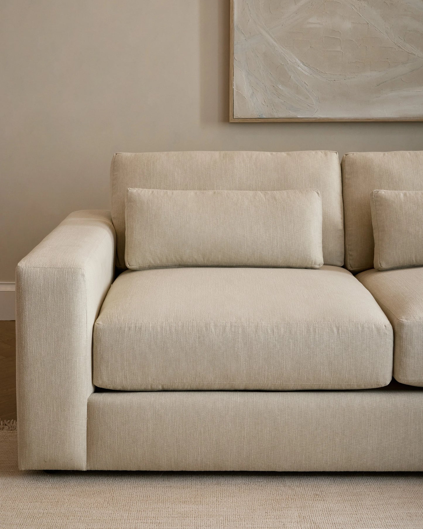 Ashford Deep Seat L Sectional in Performance Basketweave - 119x119 / Fog