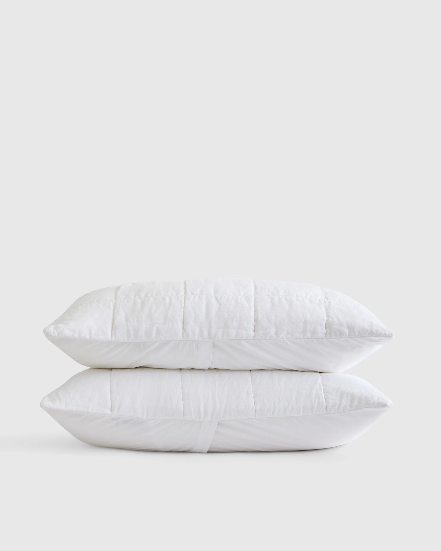 Lightweight European Linen Box Quilted Sham Set - Standard / Dusty Mauve