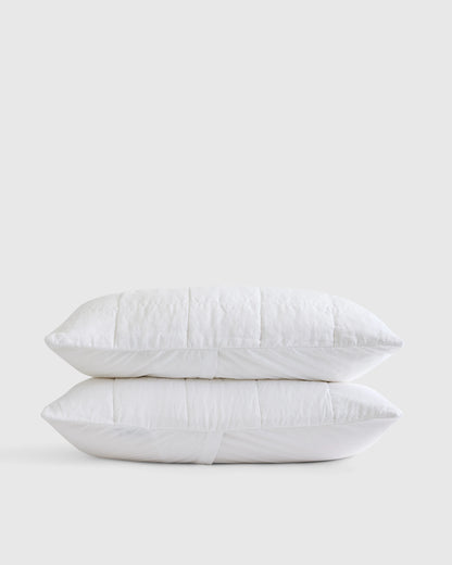 Lightweight European Linen Box Quilted Sham Set - Standard / Dusty Mauve
