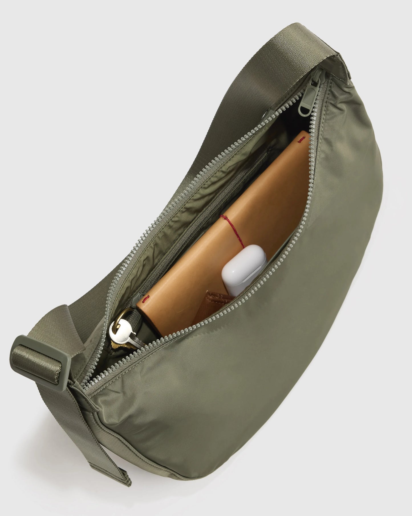 Revive Nylon Crescent Shoulder Bag - One Size / Olive