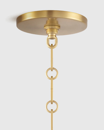 Iron and Opal Glass Bell Pendant Light - One Size / Brass