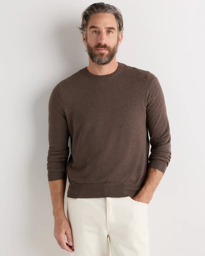 100% Organic Cotton Pique Crewneck Sweater - S / Moonstone Blue