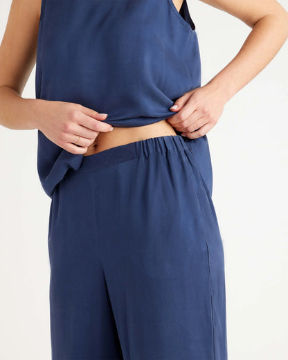 100% Washable Silk Pajama Pants - XS / Indigo