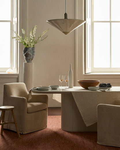 Performance Chenille Curved Back Dining Chair - One Size / Natural