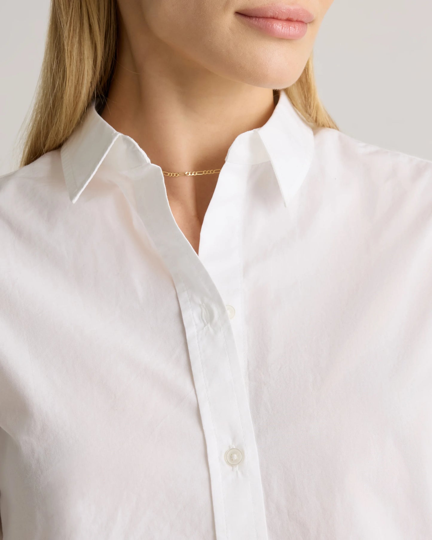 100% Organic Cotton Poplin Long Sleeve Shirt - XS / Delta Blue Double Stripe