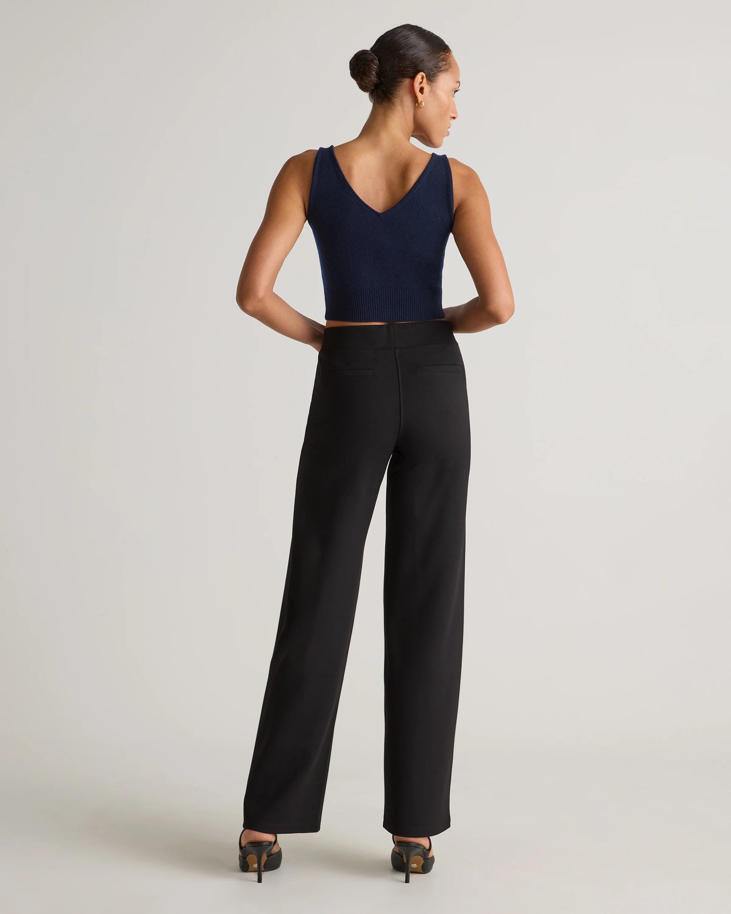 Ultra-Stretch Ponte Wide Leg Pants - XS / Espresso
